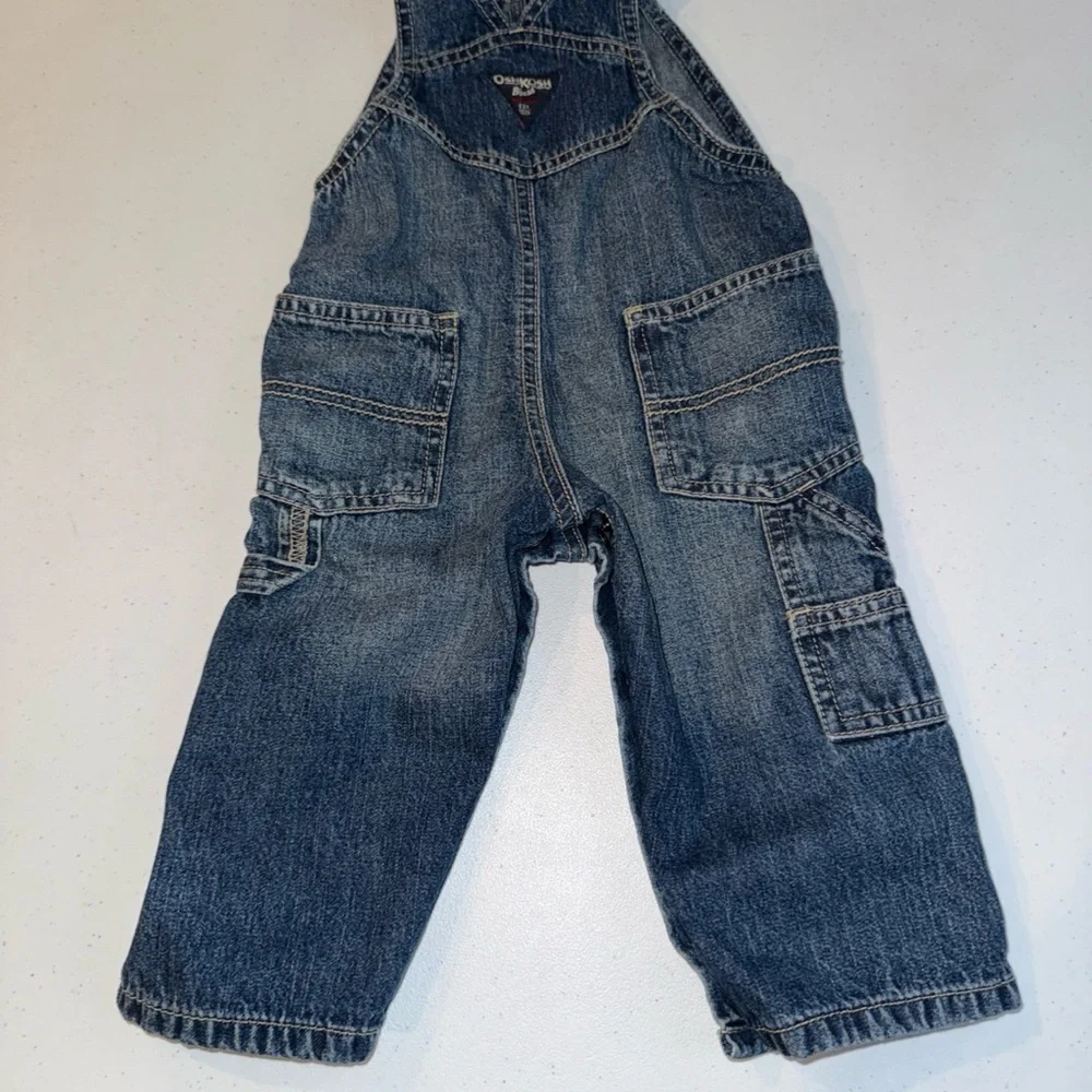 Vintage Oshkosh B'Gosh Denim Overalls‎ 12 Months Baby Made in USA Blue Jean